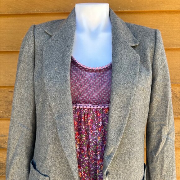 Vintage John Meyer Wool Grey Business Blazer Woman’s Size 12 - Picture 5 of 9